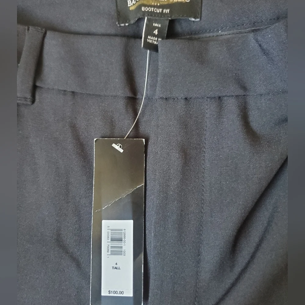 Banana Republic Black Stretch SCULPTED BOOTCUT Pants Size 4 TALL #812666 RT$100